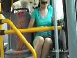 Zuzinka touches herself on a bus