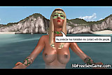 3d mermaid with nice tits swims around the ocean 