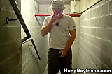 Tough guy gets his cock out and jerks it while smoking 
